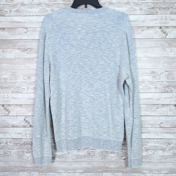 Jos A Bank 1905 Mens Sweater L Long Sleeve V-Neck Blue Heather 871 - Picture 2 of 4